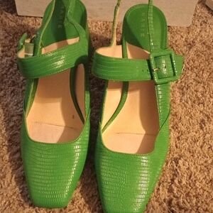 Alex Marie Vibrant Green Textured Heels
